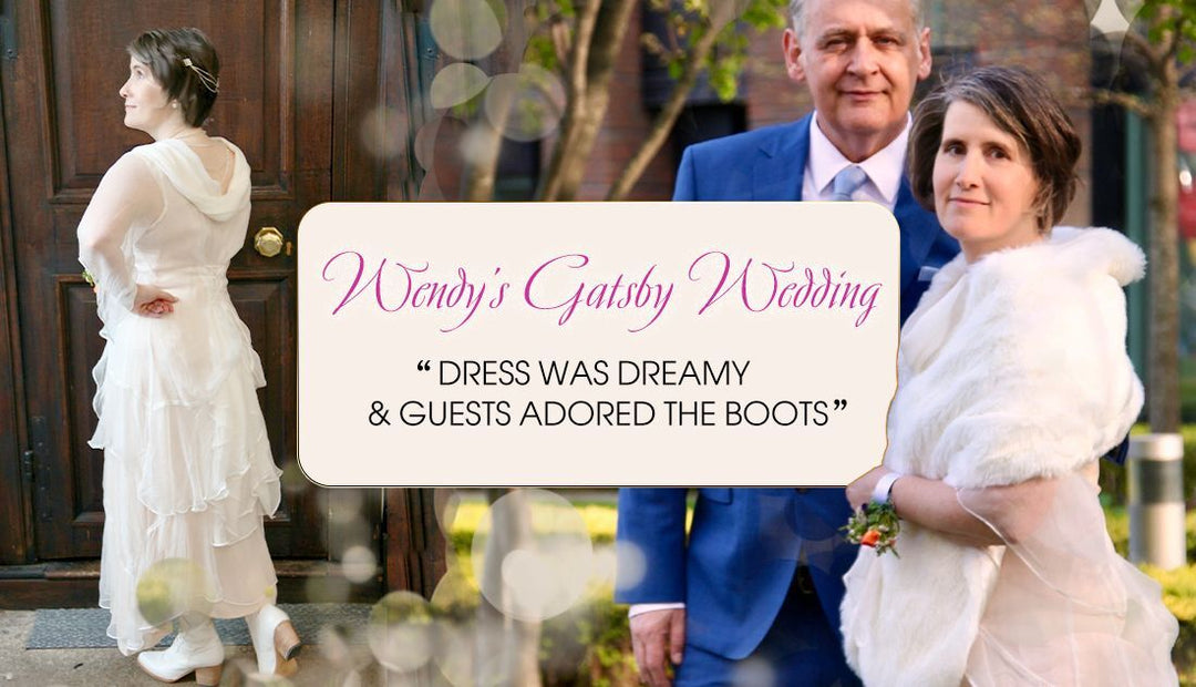 Dreamy Wedding in Gatsby Dress & Victorian Lace-Up Boots