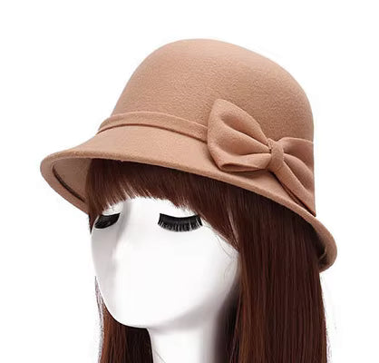 Elise 1920s Vintage Style Cloche Hat in Light Brown