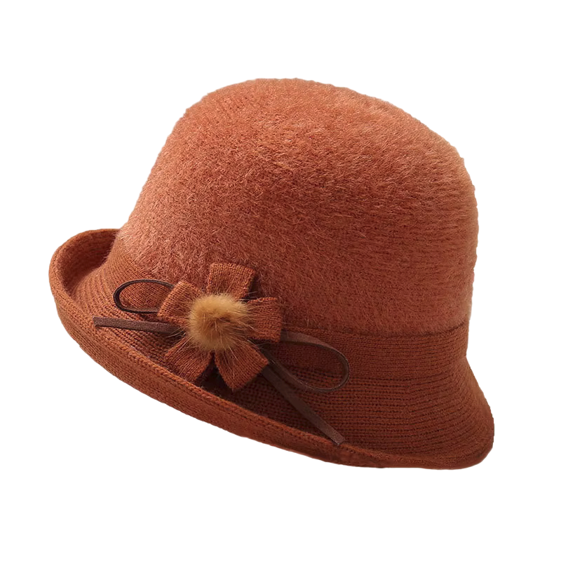 Evelyn 1920s Vintage Style Cloche Hat in Orange