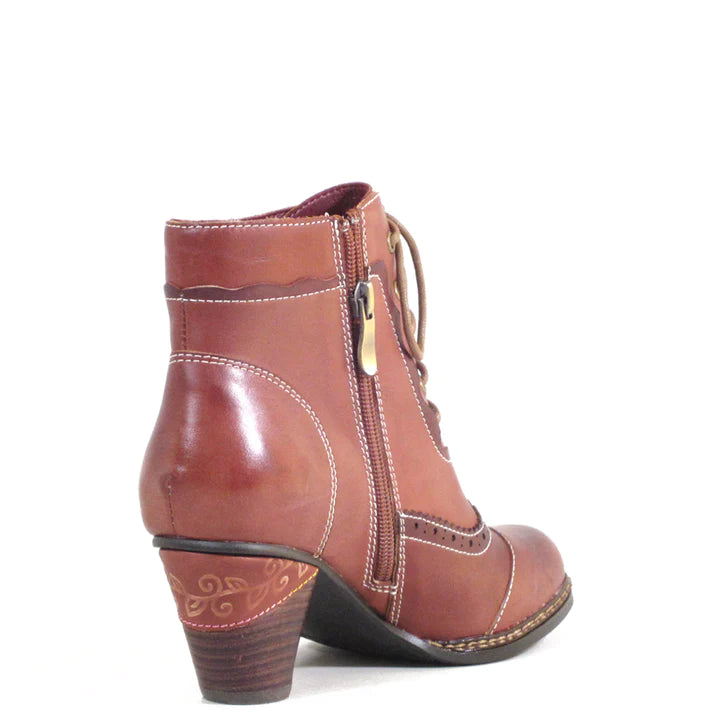 Gemma Victorian Style Booties in Tan