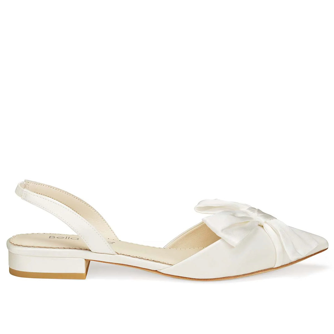 Reilly Bridal Slingback Flats in Ivory