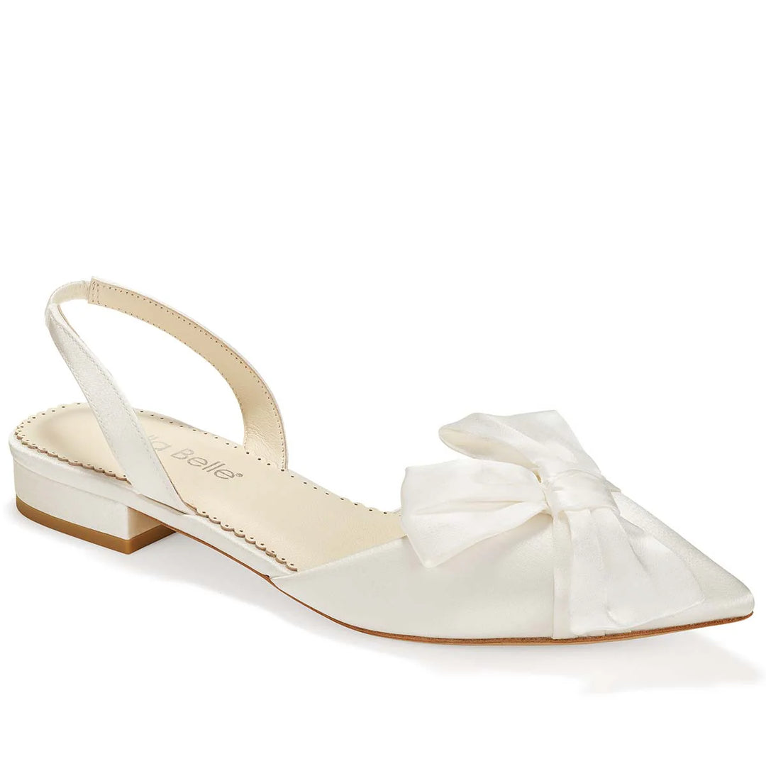 Reilly Bridal Slingback Flats in Ivory