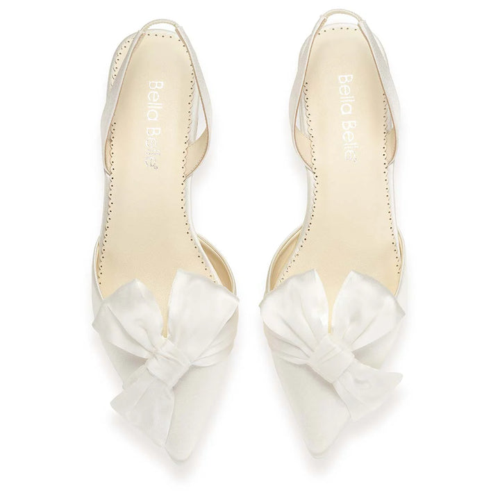 Reilly Bridal Slingback Flats in Ivory