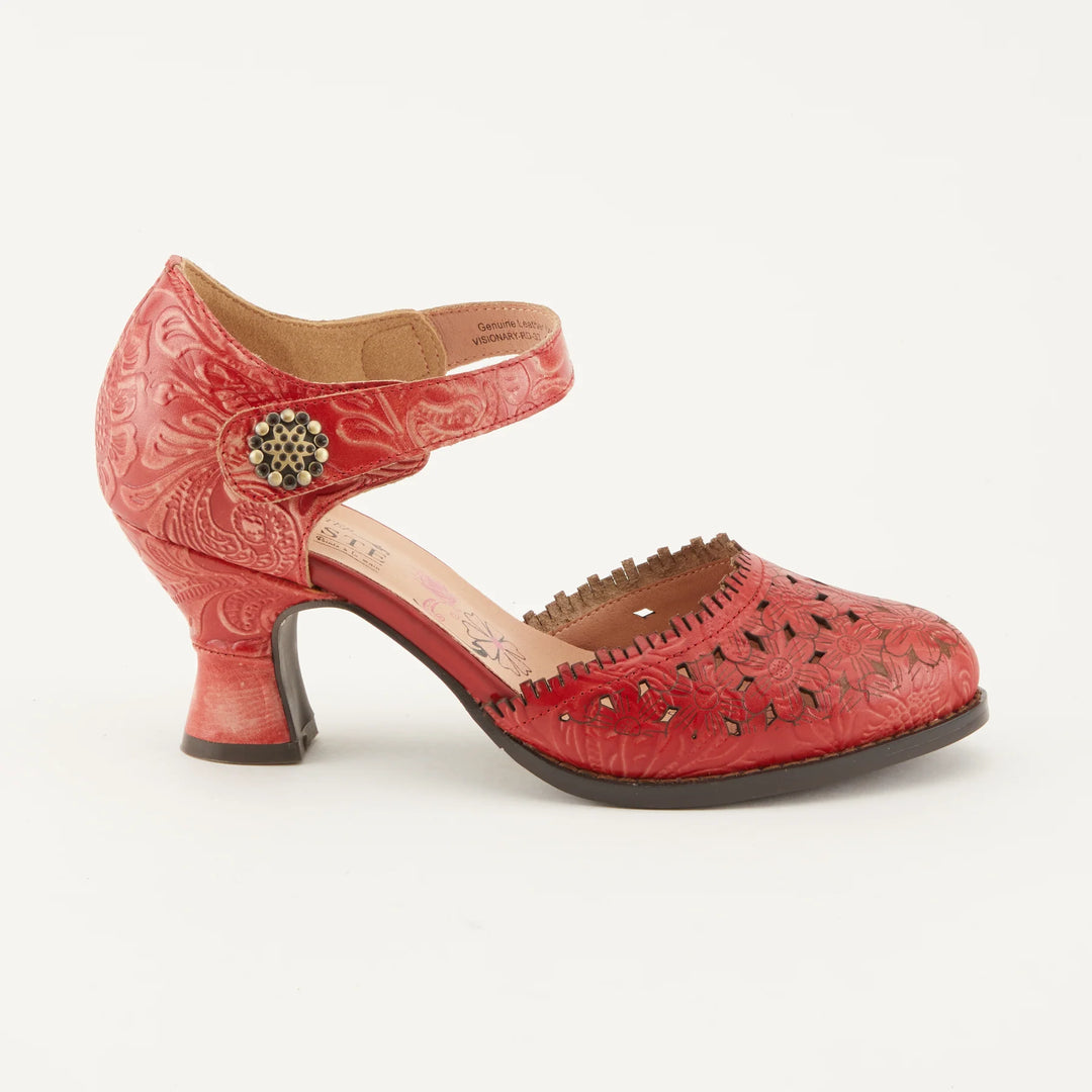 Visionary Ankle Strap Shoe in Red