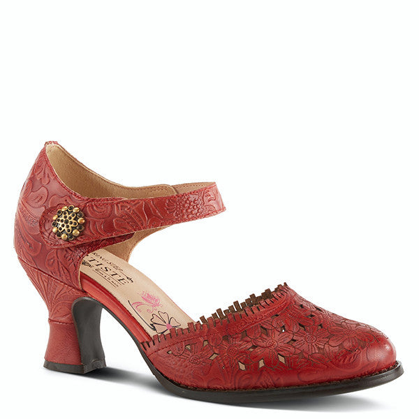 Visionary Ankle Strap Shoe in Red