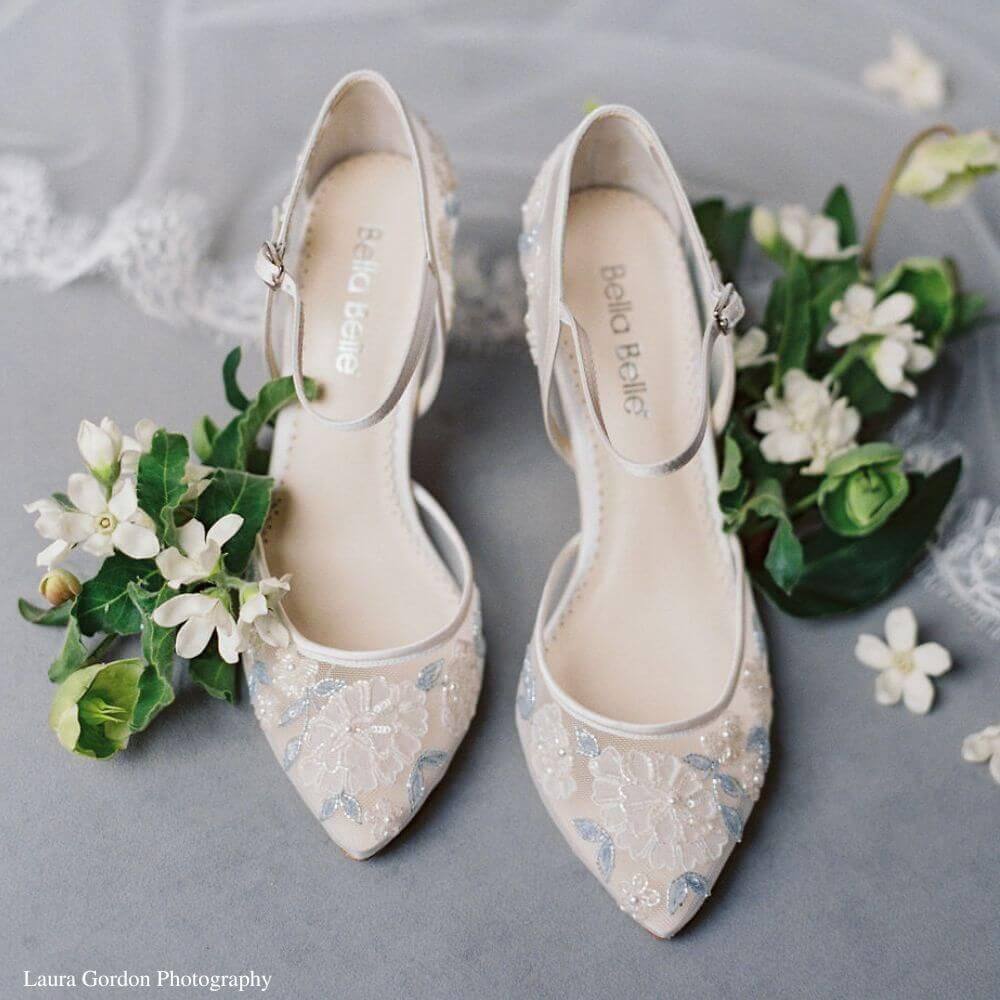 Vivian Block Heel Ivory Wedding Shoes in Ivory