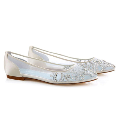 Willow Vintage Inspired Bridal Flats in Ivory