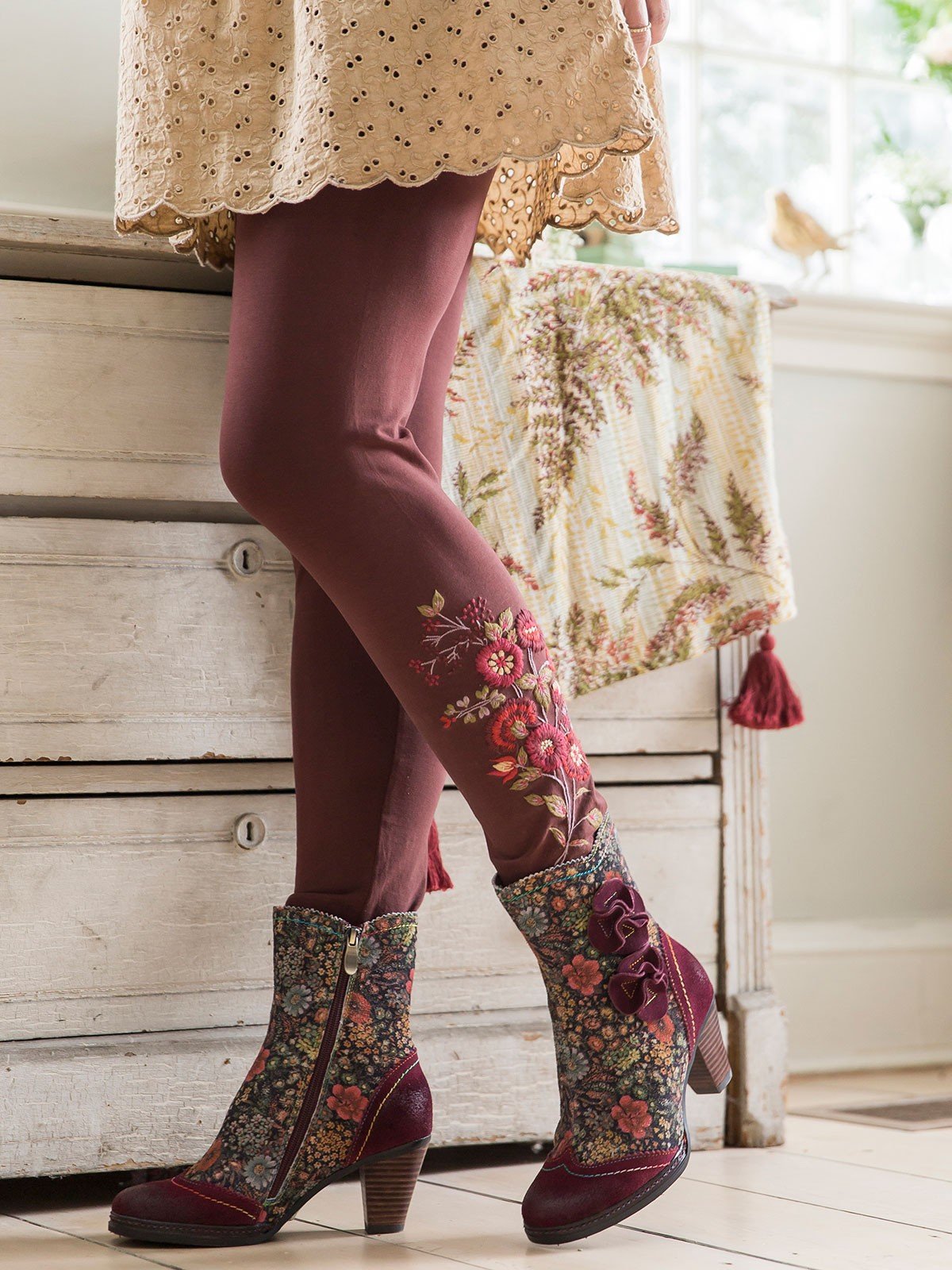 Garden Leggings in Brown| April Cornell - SOLD OUT