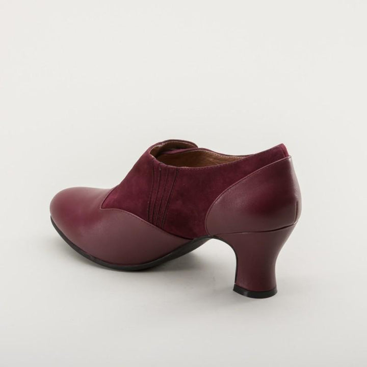 Greta Retro Side-Button Shoes in Garnet - SOLD OUT