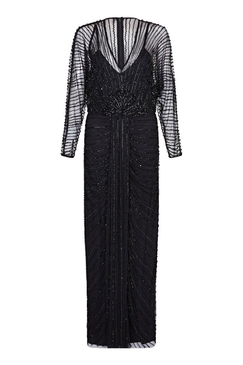 Inez 1920s Inspired Gown in Black