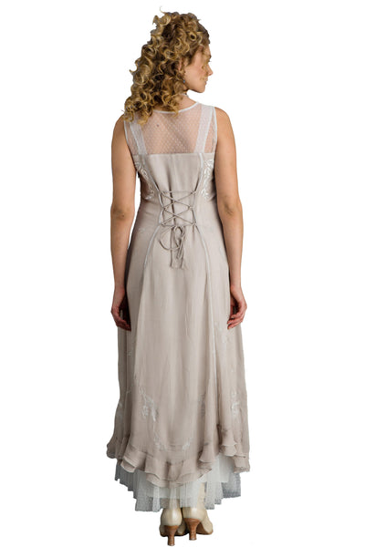 Vintage Inspired Wedding Gown in Silver-Grey by Nataya