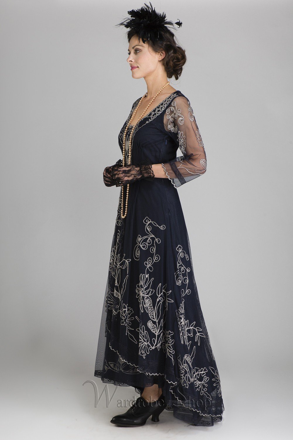 Downton Abbey Tea Party Gown in Sapphire by Nataya