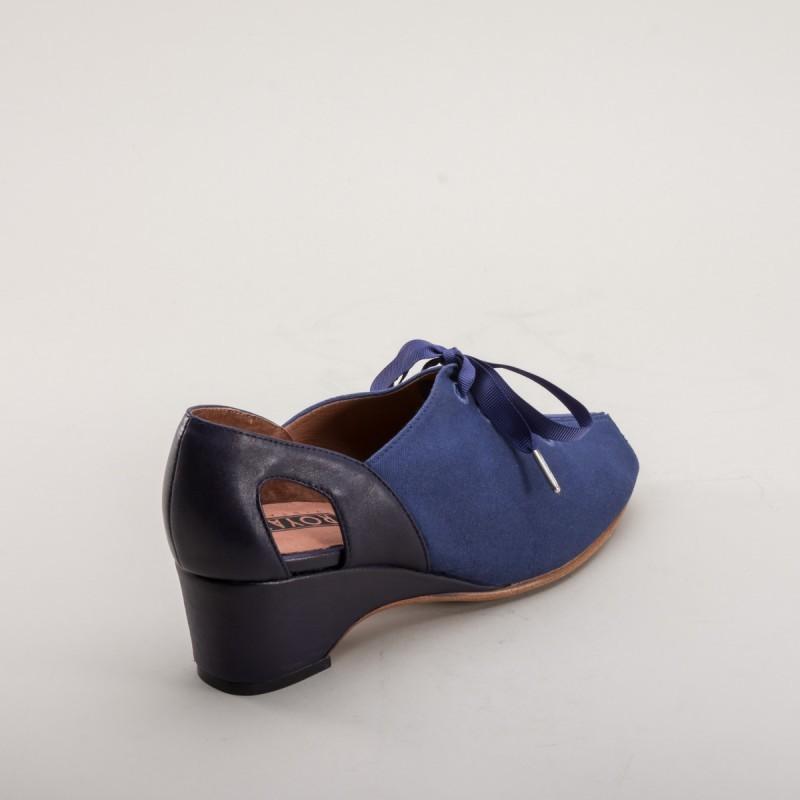 Daphne Retro Wedge Sandals in Navy - SOLD OUT