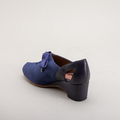 Daphne Retro Wedge Sandals in Navy - SOLD OUT