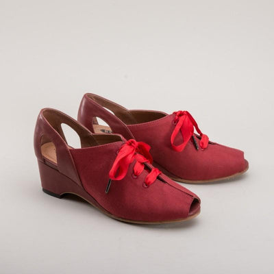 Daphne Retro Wedge Sandals in Red - SOLD OUT