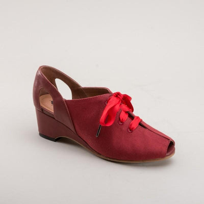 Daphne Retro Wedge Sandals in Red - SOLD OUT