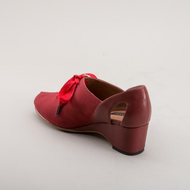 Daphne Retro Wedge Sandals in Red - SOLD OUT