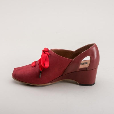 Daphne Retro Wedge Sandals in Red - SOLD OUT