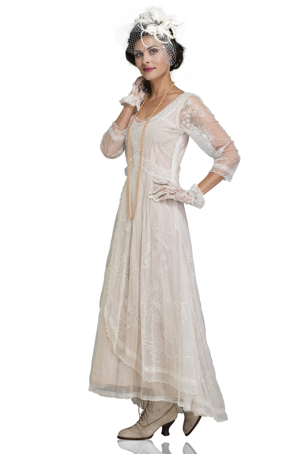 Downton Abbey Tea Party Gown 40163 in Ivory by Nataya