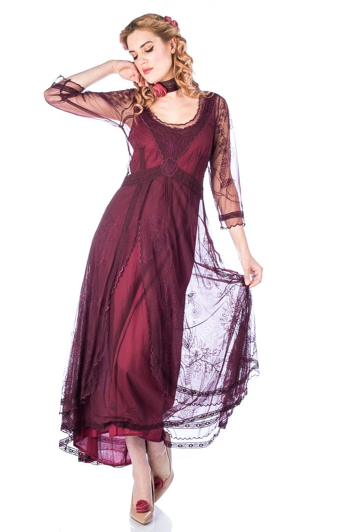 Nataya 40163 Downton Abbey Tea Party Gown Ruby WardrobeShop