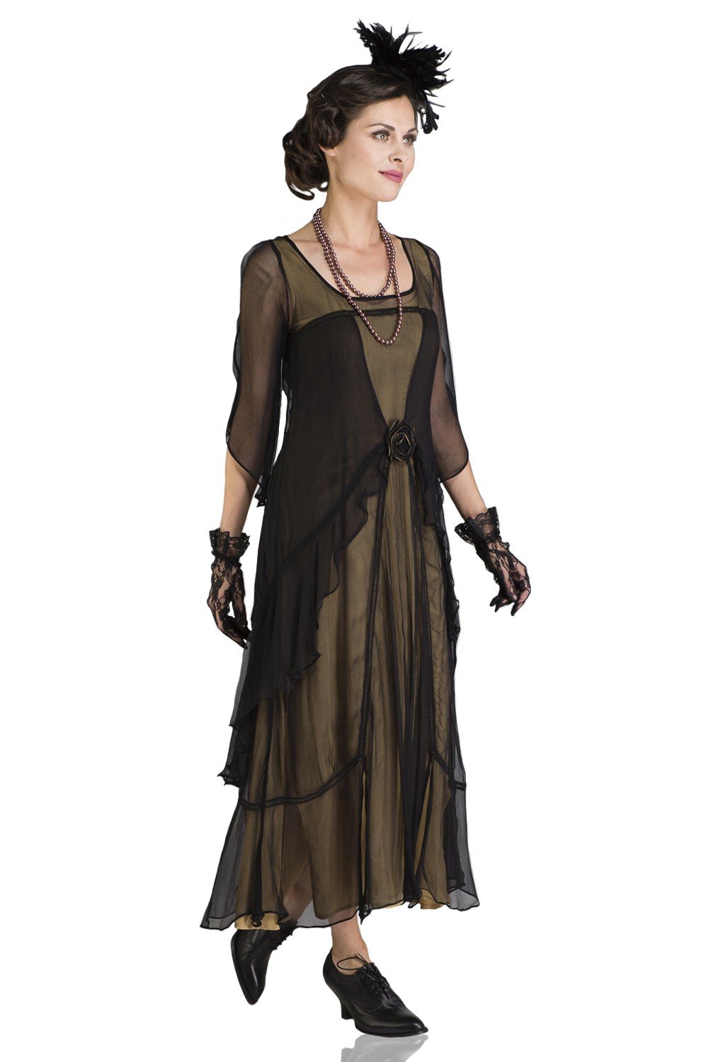 Great Gatsby Party Dress in Black Gold by Nataya