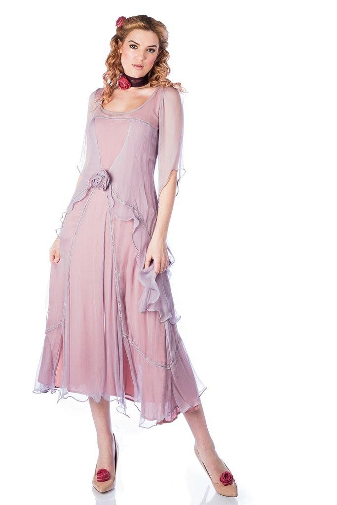 10709 Great Gatsby Party Dress in Mauve by Nataya