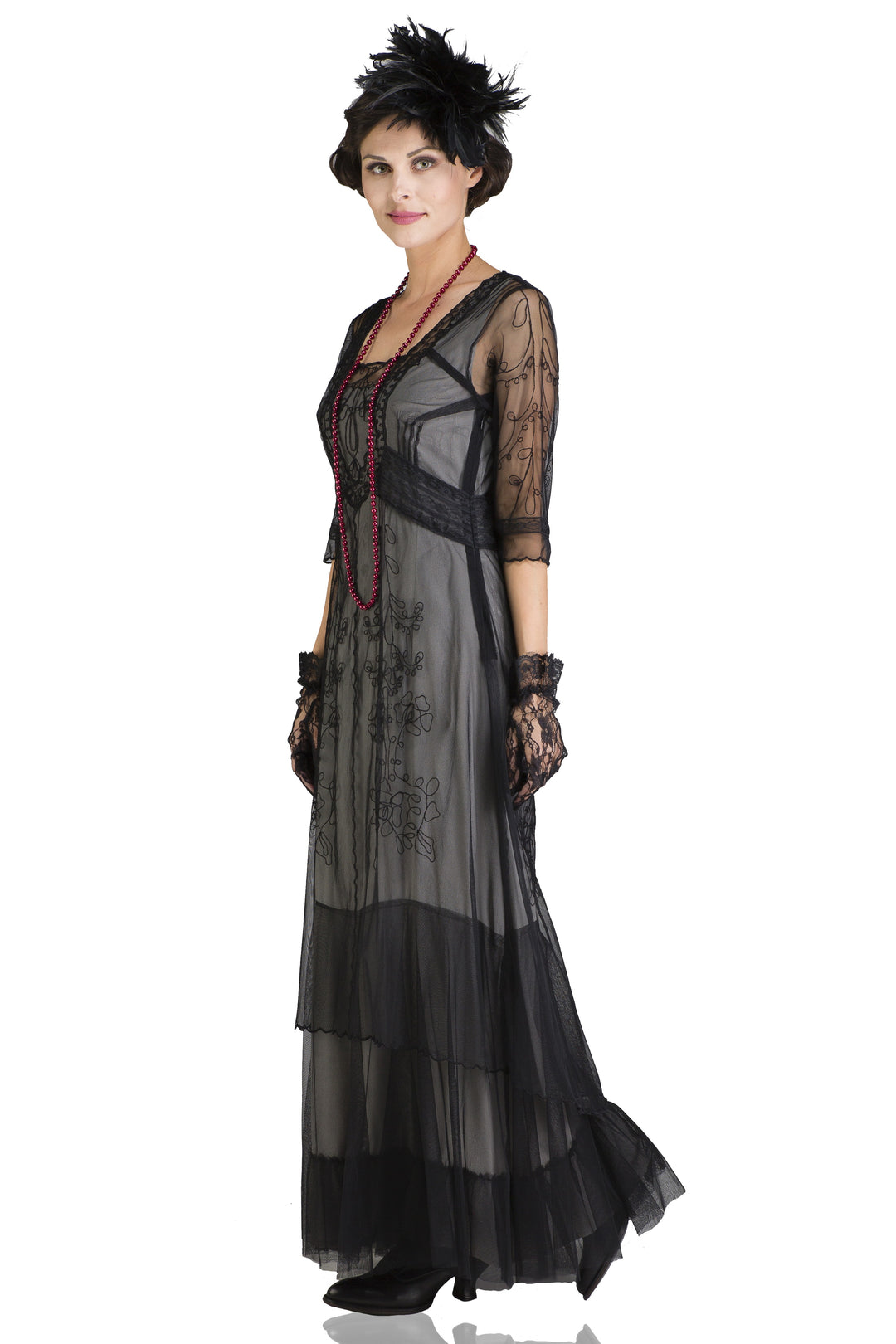 Victoria Vintage Style Party Gown in Black by Nataya