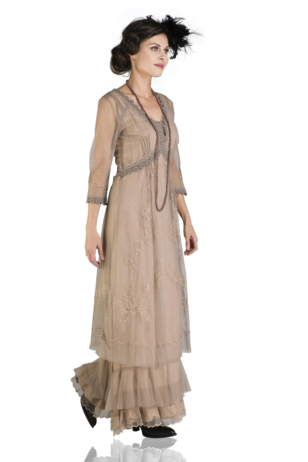 Audrey Vintage Style Party Gown CL-407 in Sand by Nataya