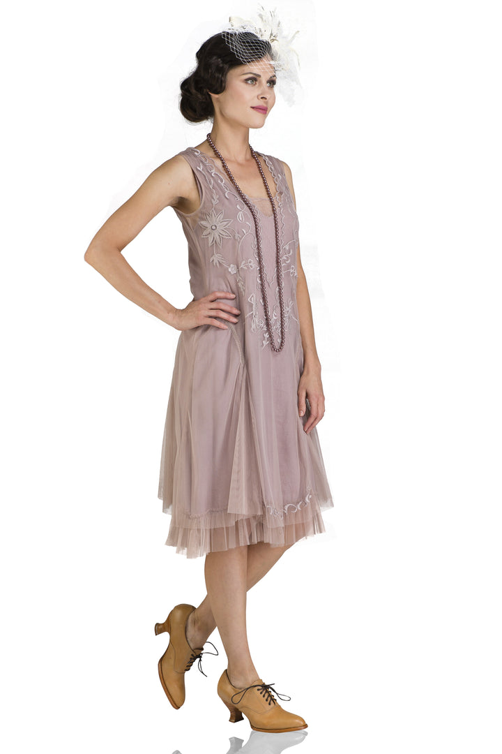 Tara Vintage Style Party Dress in Amethyst by Nataya