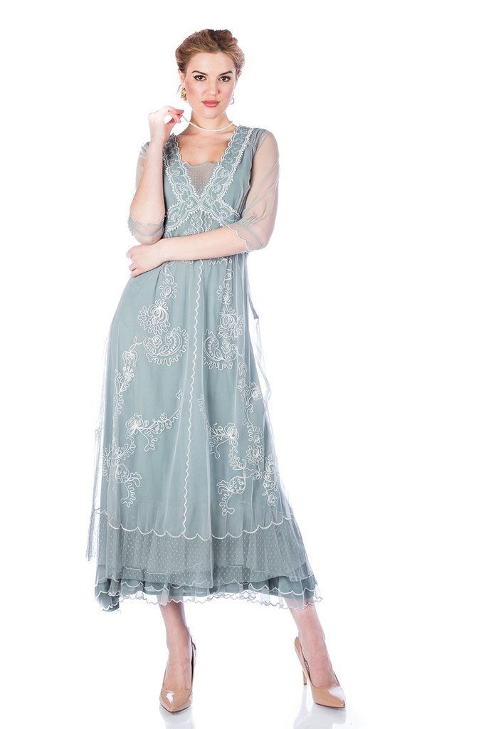 Vintage Titanic Style Dress in Aqua by Nataya