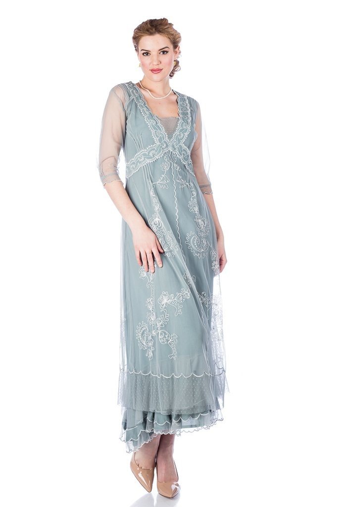 Vintage Titanic Style Dress in Aqua by Nataya