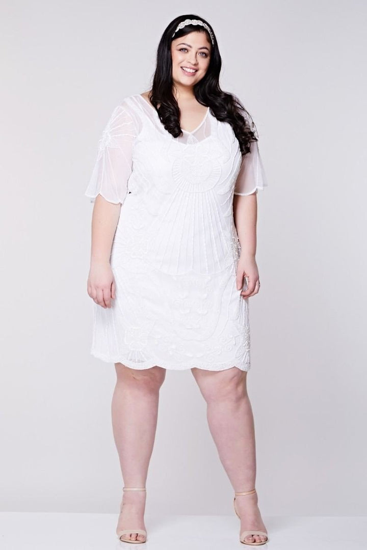 Kate Flapper Dress in White