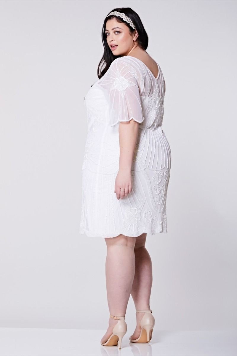 Kate Flapper Dress in White