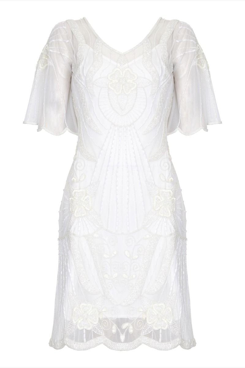 Kate Flapper Dress in White