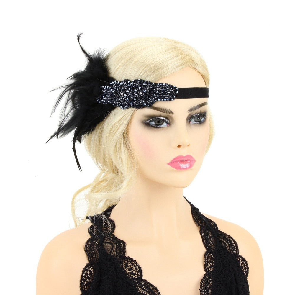 Gatsby Style Feather Band in Black – WardrobeShop