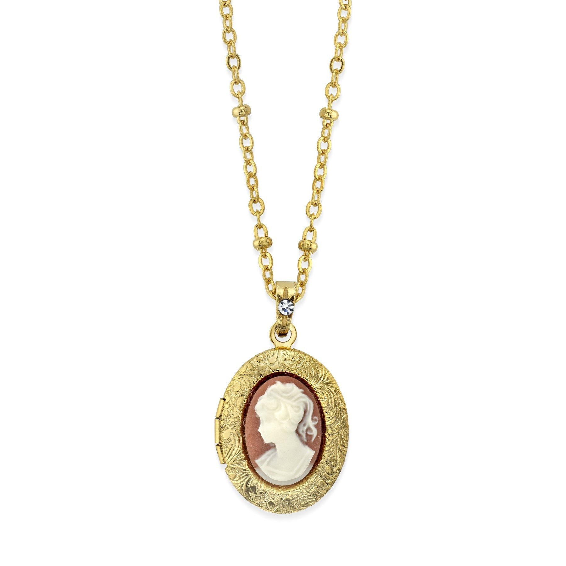 Downton Abbey Oval Cameo Locket Necklace – WardrobeShop