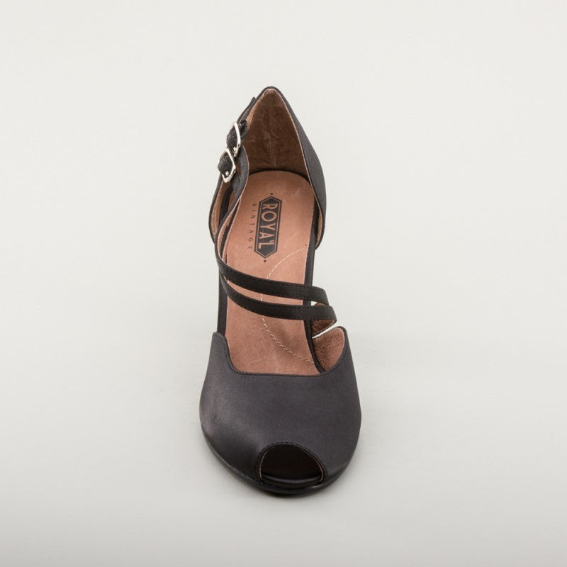 Zella 1940s Duo-Strap Sandals in Black