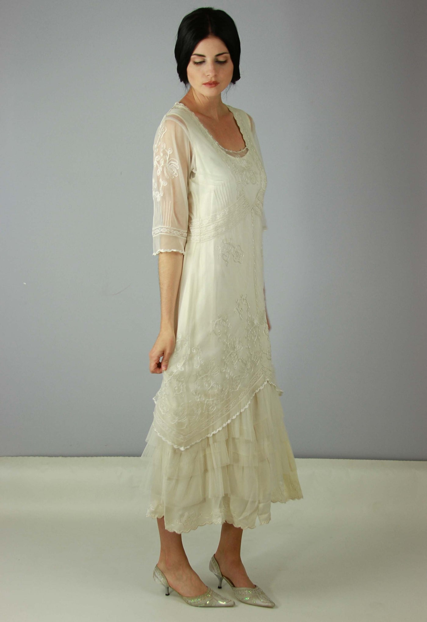 1920s Style Titanic Tea Party Dress in Ivory by Nataya