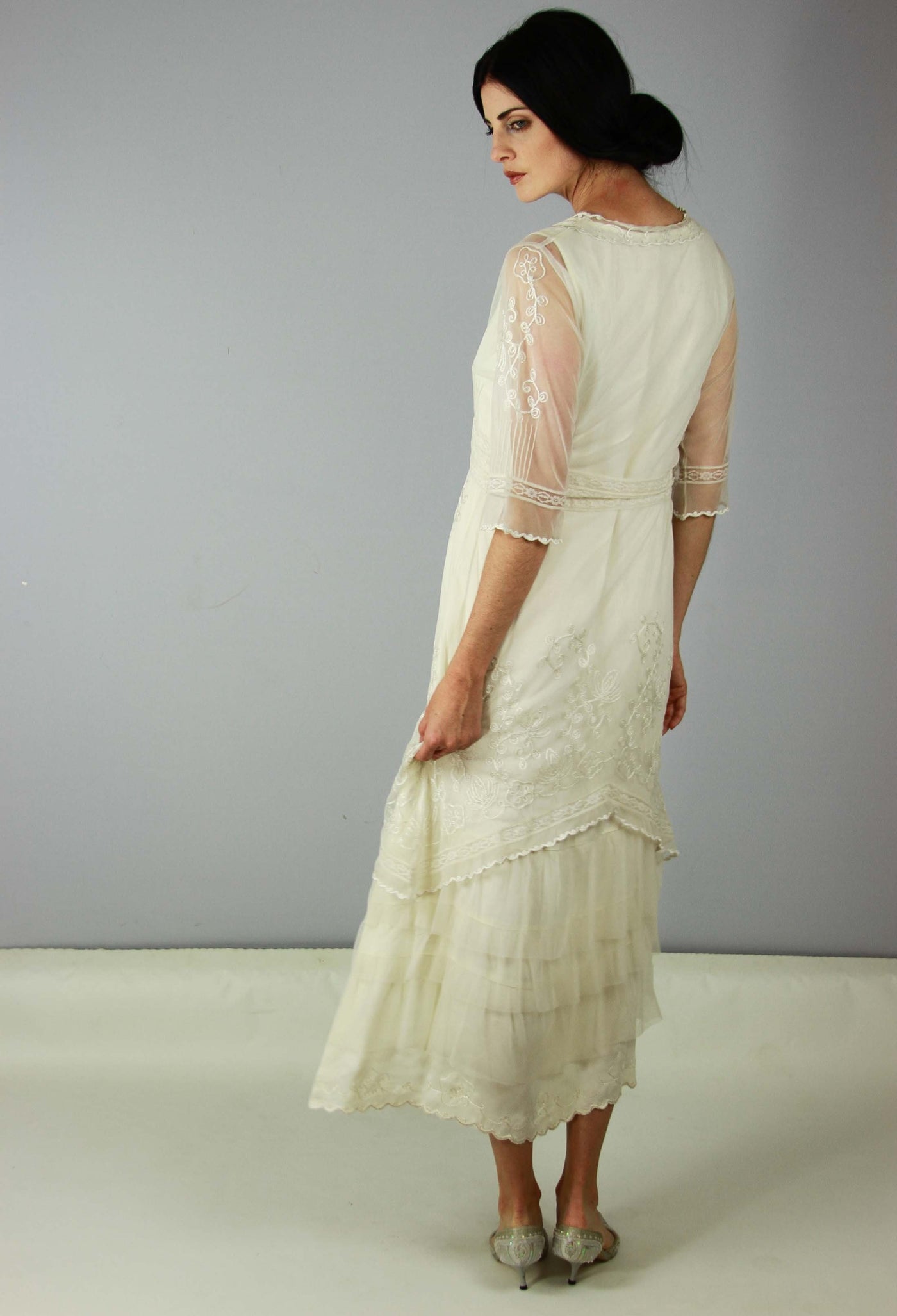 1920s Style Titanic Tea Party Dress in Ivory by Nataya