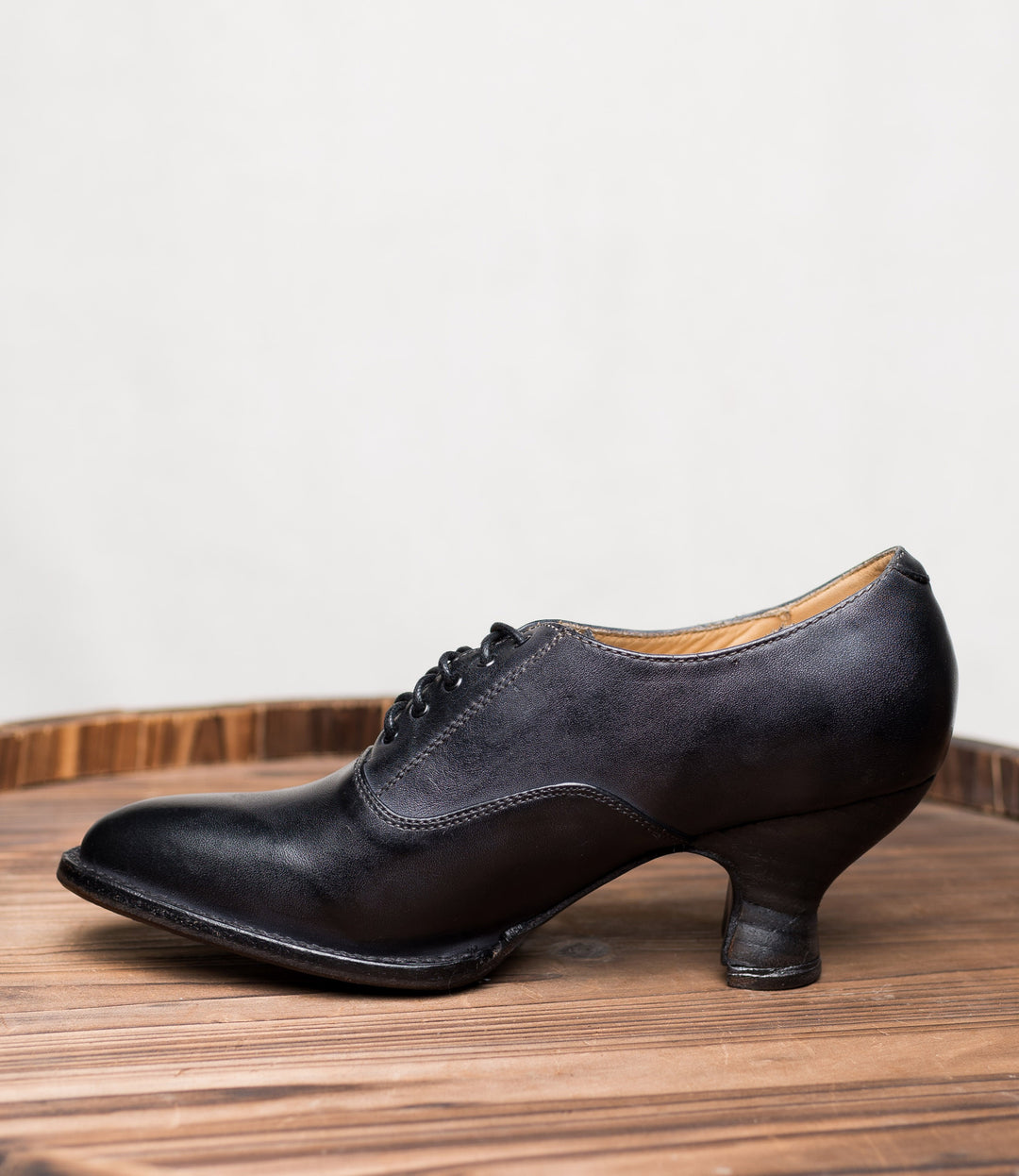 Victorian Style Leather Lace-Up Black Shoes