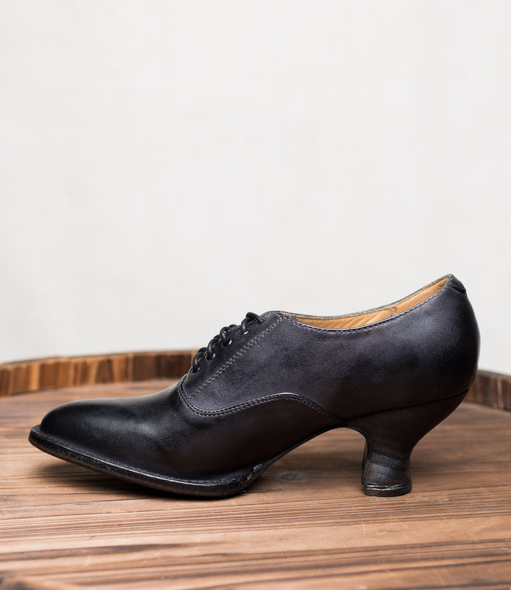 Victorian Style Leather Lace-Up Black Shoes