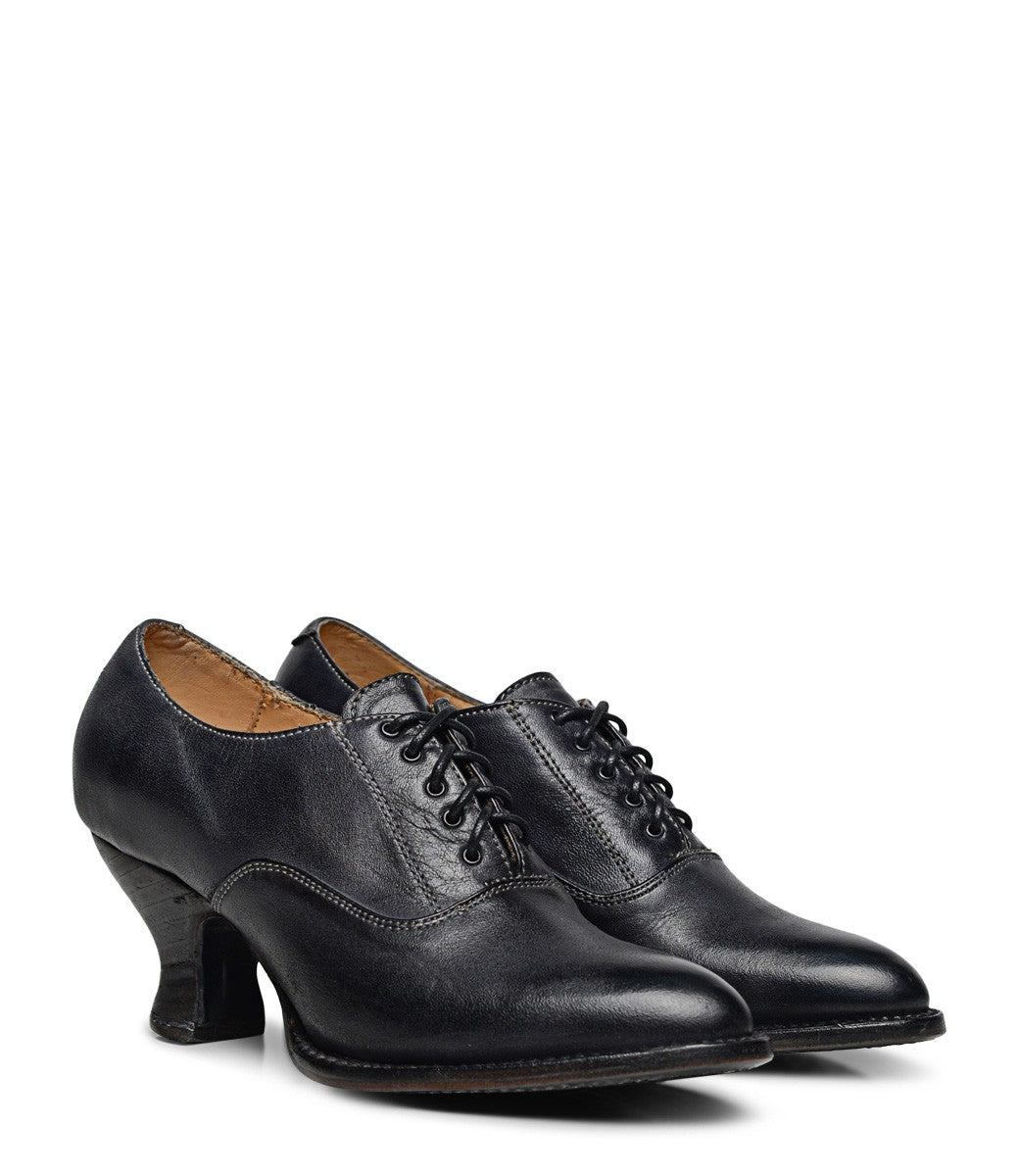 Victorian Style Leather Lace-Up Black Shoes