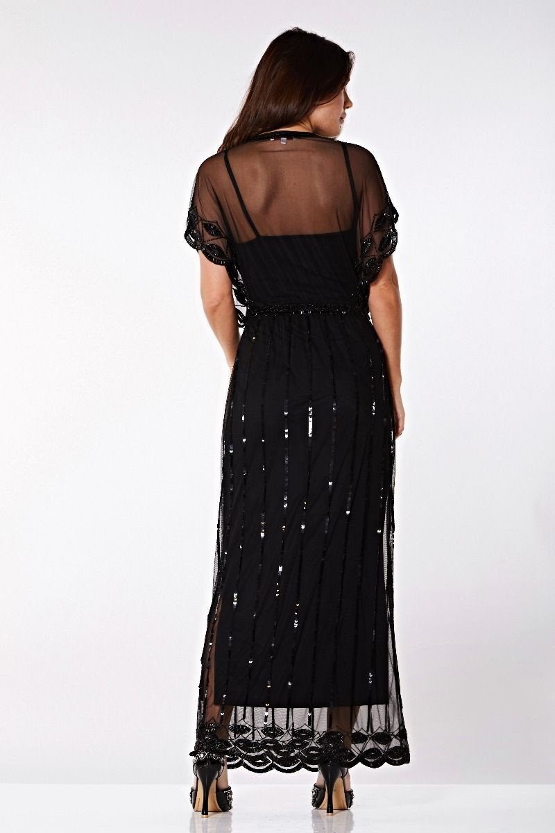 Gatsby Style Maxi Dress in Black – WardrobeShop