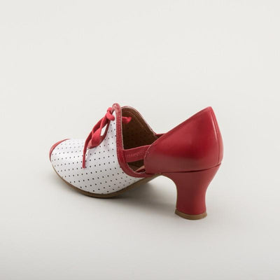 Ginger 1930s Sandals in Red-White - SOLD OUT