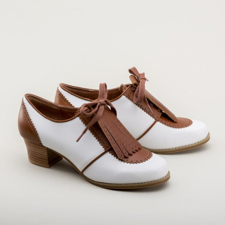 Hepburn 1940s Golf Shoes in Brown-White - SOLD OUT