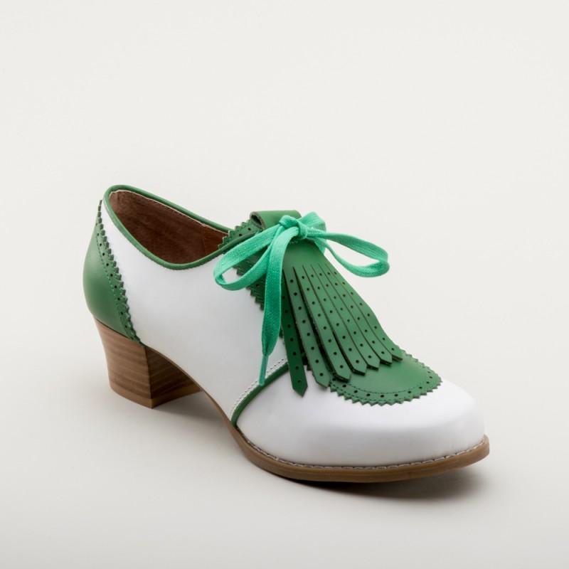 Hepburn 1940s Golf Shoes in Green-White - SOLD OUT