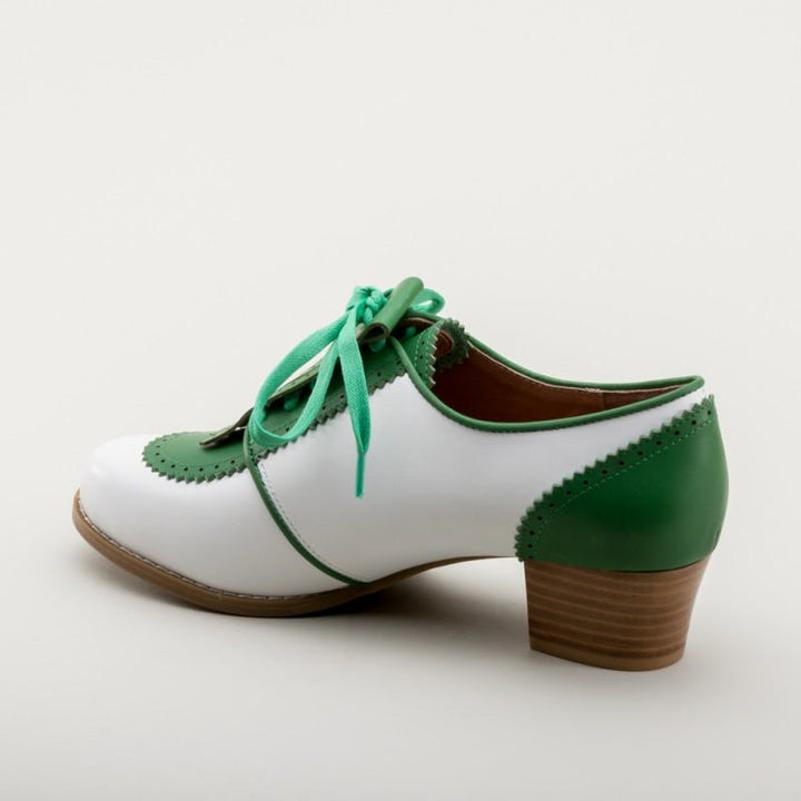 Hepburn 1940s Golf Shoes in Green-White - SOLD OUT