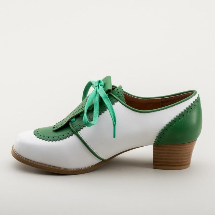 Hepburn 1940s Golf Shoes in Green-White - SOLD OUT