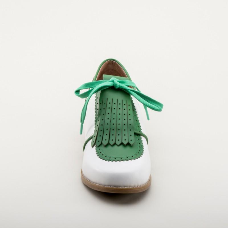 Hepburn 1940s Golf Shoes in Green-White - SOLD OUT