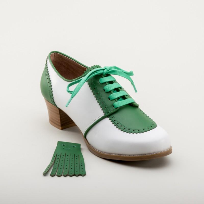 Hepburn 1940s Golf Shoes in Green-White - SOLD OUT